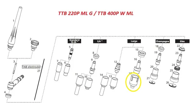 Gasshylse keramisk Ø12,5 (Ø30,5 X 48) Gjenget Stor 