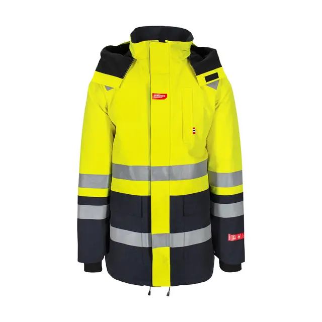 Jakke Parkas Aksla Flammehemmende Vinter Gul/marine (2XL) 