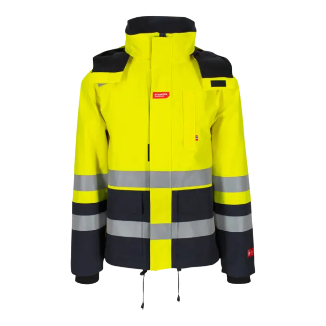 Jakke Aksla Lettforet Flammehemmende Sort/gul (2XL) 