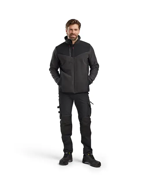 Jakke strikker med softshell Mørk grå/Sort (XL) 