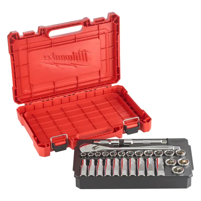 Skrallesett 1/2" mm 28 deler Milwaukee 