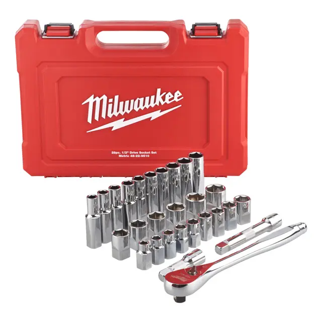 Skrallesett 1/2" mm 28 deler Milwaukee 