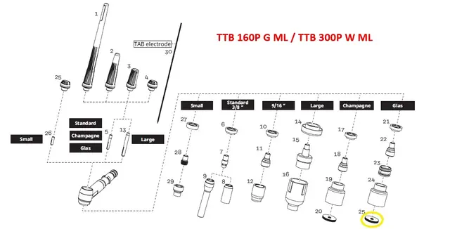 Sil for gasshylse Ø25,5 (2,4mm) Champ MiniTig 