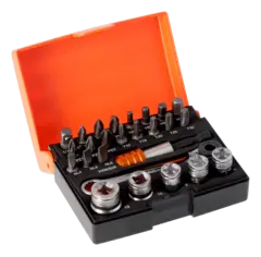 Bits- og pipesett med skralle 1/4" std Bahco