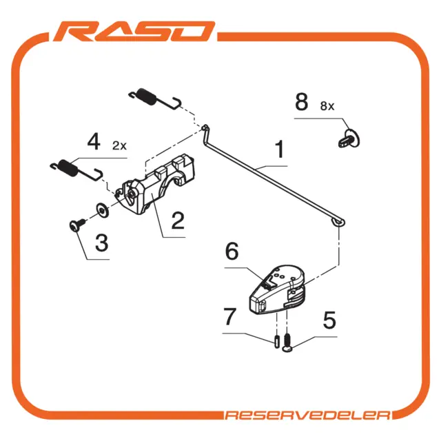 Lås kit for horisontalfjæring MSG95 komp 