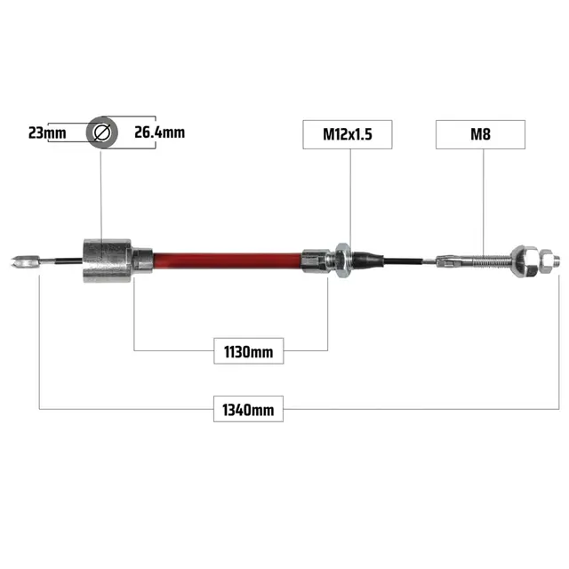 Bremsewire Premium til AL-KO Gjenge M8/Hylse 23mm 1130/1340 