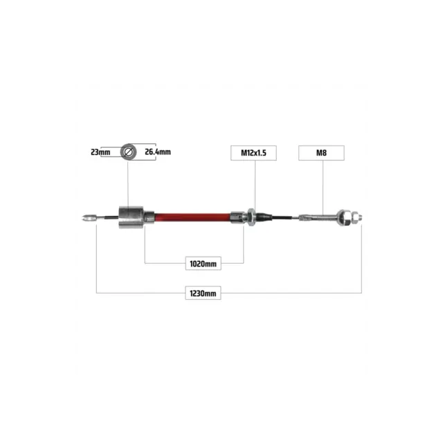 Bremsewire Premium til AL-KO Gjenge M8/Hylse 23mm 1020/1230 