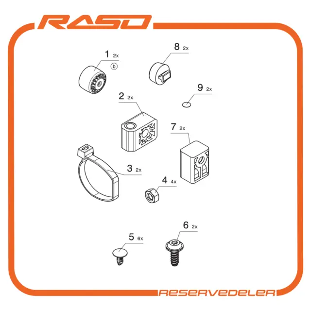 Servicekit, m/ruller for bunnplate MSG95 /97 Varemo 