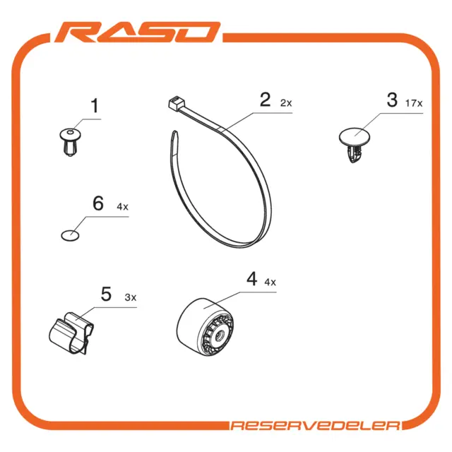 Servicekit, m/ruller for topplate MSG95 /97 Varemo 