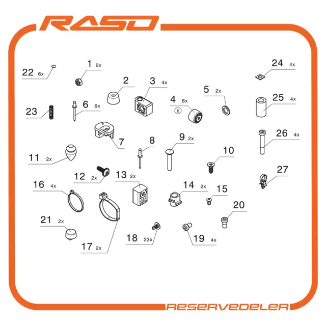 Servicekit, ruller i nylon for MSG95/97 
