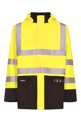Regnjakke Flammehemmende Hi-Vis Gul/sort (M)