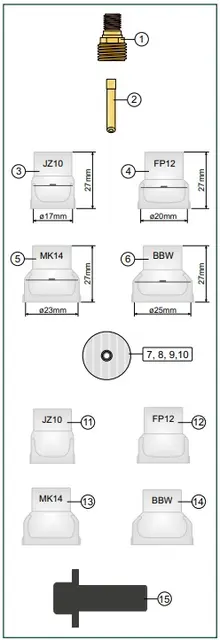Gasshylse BBW Ø25mm U/sil 