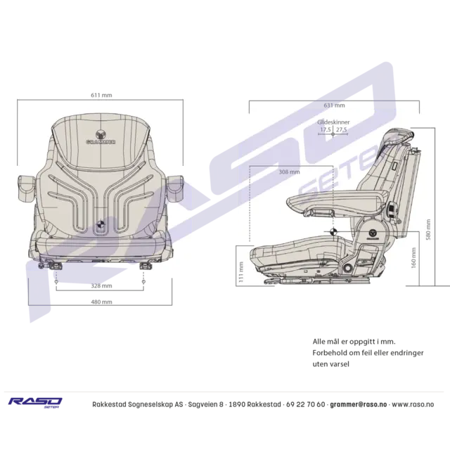 Sete overdel Maximo M /721 PVC, u/glideskinner 